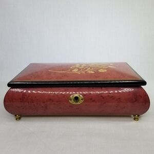 Vintage Floral‎ Inlay Sorrento Italian Musical Jewelry Box By Donato & Maresca